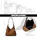 POAPRRD Suede Hobo Bags for Women Slouchy Shoulder Bag Fall Suede Purse Fashion Designer Slouchy Tote Handbag (Dark Gray)