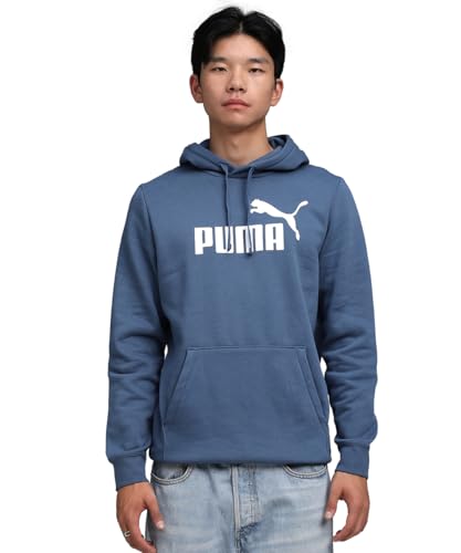 Image of Puma Cotton Men Ess Big Logo Hooded Neck Hoodie Fl (S) Mineral