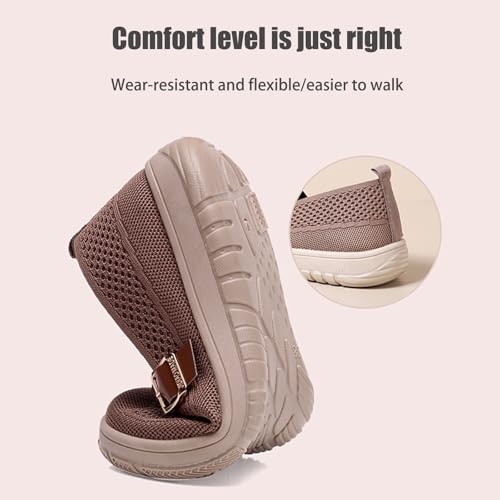 Munich Orthopedic Sandals Women, Soft Sole Comfortable Square Buckle Woven Breathable Mesh Walking Sandals3