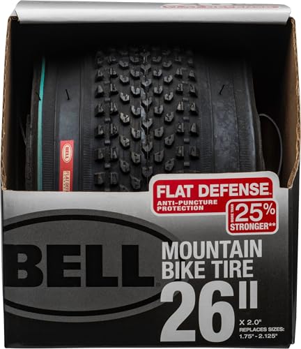 Bell Flat Defense Mountain Bike Tire, 26' x 1.75-2.125', Black