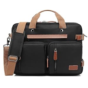 Convertible 17.3 Inches Laptop Bag [3 in 1] Messenger Bag Shoulder Bag Backpack Multi-functional Briefcase for Men Women Business Work Travel (Black)