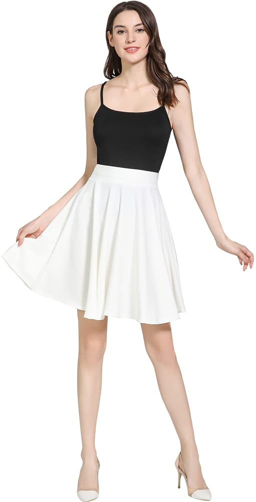 Women Girls Flared Casual Mini Midi School Tennis Skater Casual