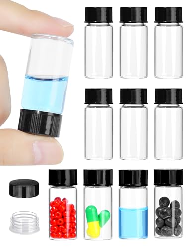 COTOM 5ml Fläschchen Transparente Probenahme Glasflaschen mit Schraubverschluss Lecksichere Probe Glasflasche（50pcs）