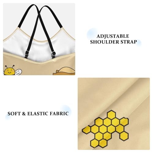 ZZKKO Bear and Bee Girls Swimsuit One Piece Bathing Suit for Baby Girls' Swimwear 3-10T3