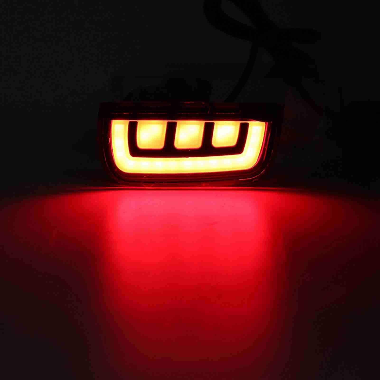 Tbest Lámpara de Freno de Freno LED del Parachoques Trasero de 2 Piezas para el Automóvil para 2016 2017 Safézgo Brillante Mejorado Daytime Running Material Impermeable ABS Negro Rojo