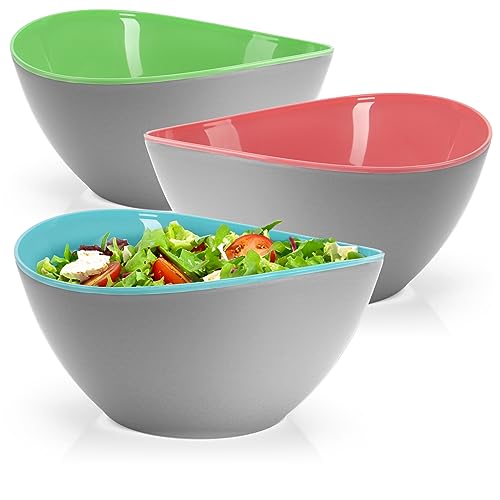 Com-four® Set da 3 Pezzi di Insalatiere, Grandi
