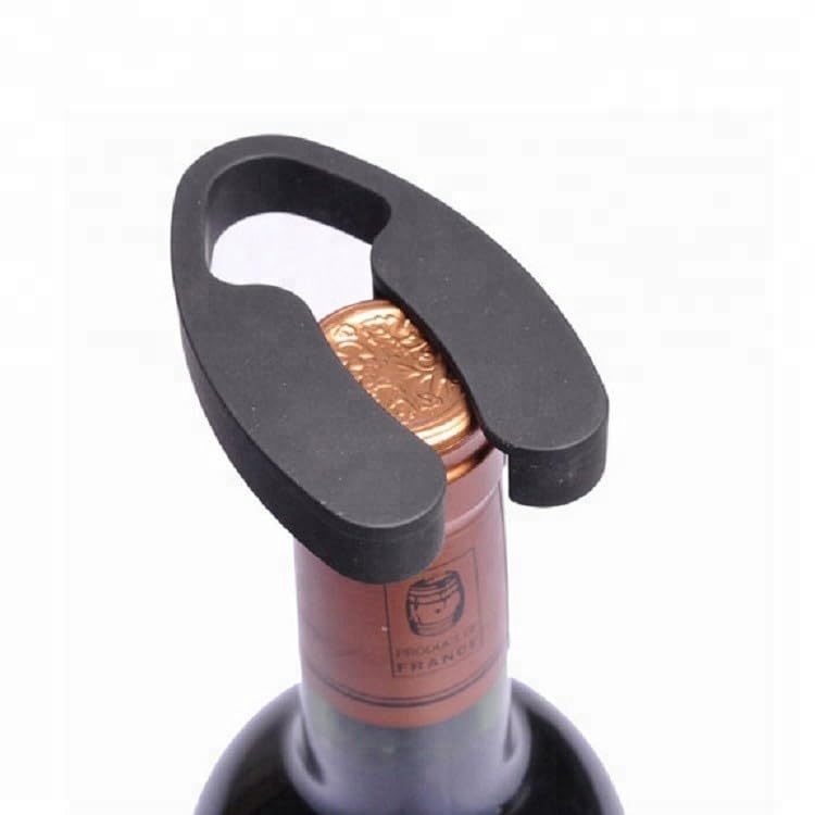Cortador de papel de aluminio, cortador magnético para botellas de vino, papel de aluminio de vino negro, herramienta de corte de lámina de vino ABS de acero inoxidable, gran regalo de accesorios de 7