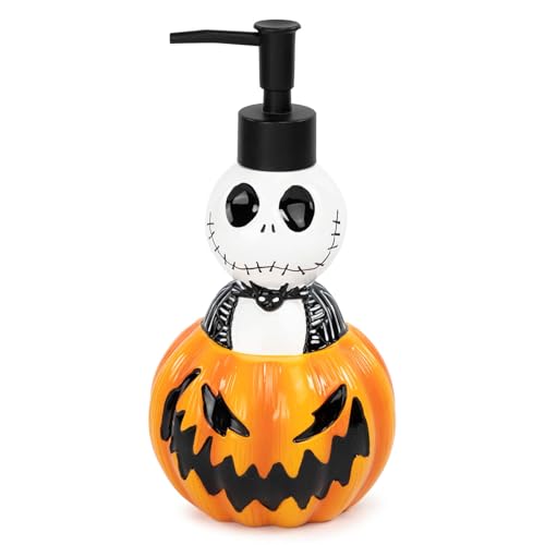 Jay Franco Disney Nightmare Before Christmas Soap Dispenser - Jack Skellington and Pumpkin Resin Lotion Pump - Bathroom Dcor