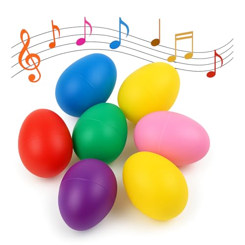 GIFTEXPRESS 50 PCS Easter Egg Shakers for Kids – Colorful Percussion Musical Maracas for Toddlers, Baby Sensory Toys, Easter Basket Fillers, Preschool Rhythm Instruments, Classroom Noise Makers