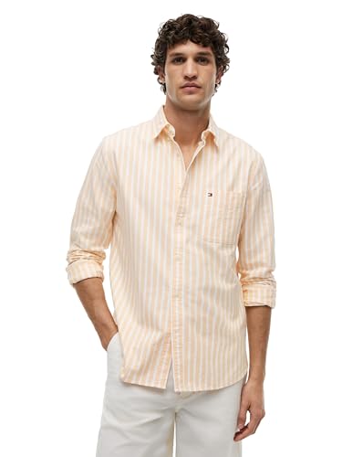 Image of Tommy Hilfiger Men's Long Sleeve Oxford Shirts in Regular Fit, Men's Button Down Shirts, Also Available in Big and Tall