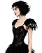 Produktbild keland Damen Halloween Cosplay Feder Epaulet Shrug Schultergurt Umhänge Flügel Ein Paar (Schwarz)