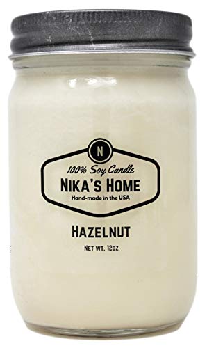 Nika s Home Hazelnut 12oz Mason Soy Candle