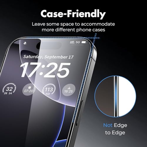 Image of ZENTARA Military-Grade Gorilla Tempered Glass Compatible For iPhone 17 Pro Max (BLACK) 9H Hardness, HD Clarity, Case Friendly, Easy Installation, Ultra Clear, Edge-to-Edge Protection, Scratch Resistant, Pack Of 1