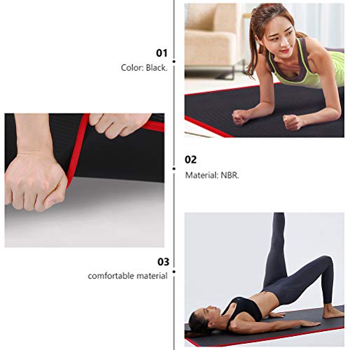 ABOOFAN Tapete portátil de ioga grosso NBR Tapete anti-derrapante para exercícios de ioga com alça p