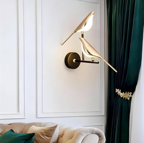 Image of BrightLyt Two Gold Birds Wall Light for Living Room, Wall Lamps for Kitchen, Home Decorative Scones, Gallery, Offices Wall Lights and Cafe Wall Lights (Two Birds)