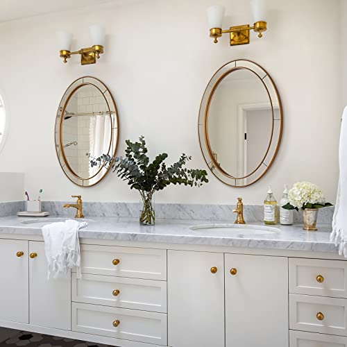 Andy Star Gold Oval Mirror For Bathroom, 24”X36” Hd Glass Surround Vanity Mirror, Wall Mounted Mirror With Wood Frame For Bathroom, Entryway, Living Room #TOP1