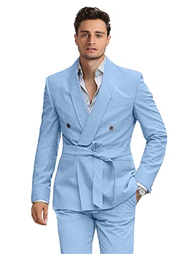 Wemaliyzd Men's Classic Fit 2 Piece Blazer Jacket Pants for Prom Dinner2