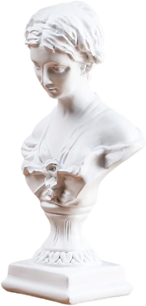 Alipis Resin Bust Statue Ornament Elegant Sculpture for Desktop Decoration Adornment for Living Office Bedroom