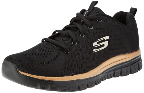 Image of Skechers Women's Graceful-Get Connected Sneaker, Black Rose Gold, 10