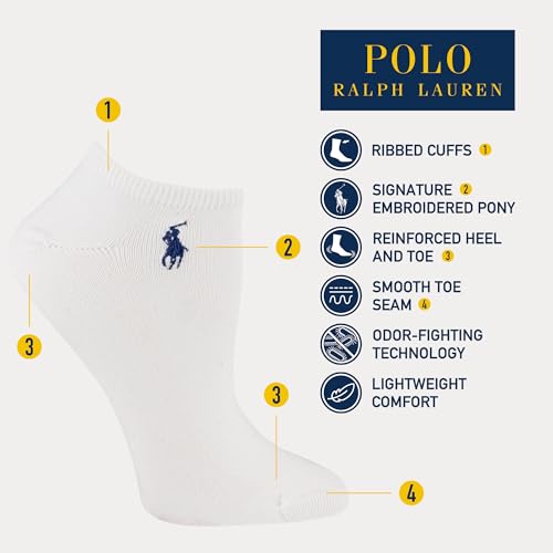 POLO RALPH LAUREN Women's Cushion Cotton Sport Quarter Sock 3 Pair Pack4