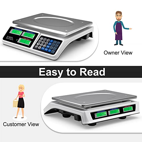 Goplus 66 Lb Deli Scale Price Computing Commercial Food Produce Electronic Counting Weight (Silver) #TOP1