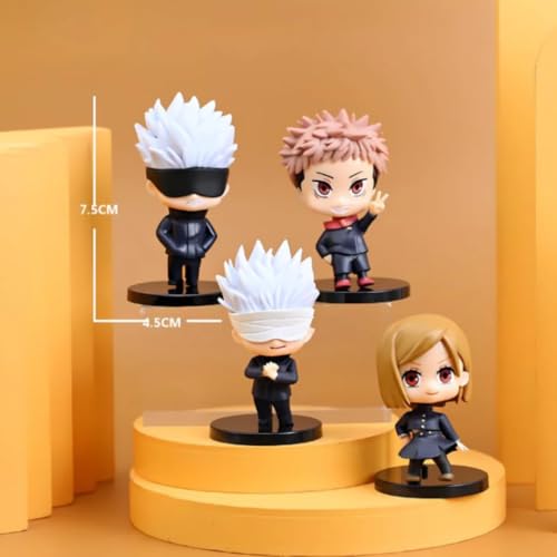 Image of Blue Aura Jujutsu Kaisen Action Figure Set of 4 Height - 7.5cm Collectible Multicolour PVC | Jujutsu Set 4 Mini