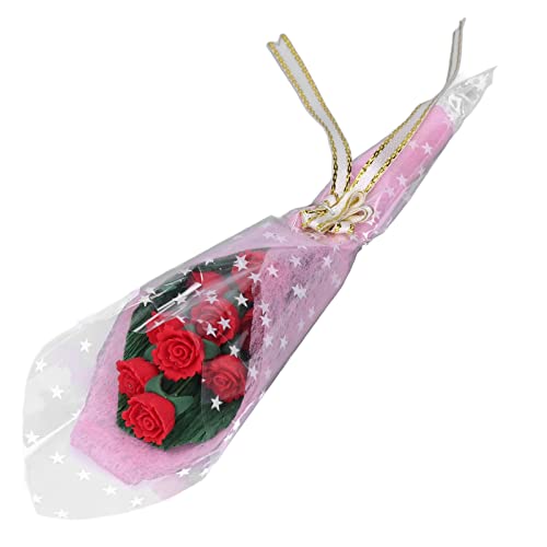 Acessórios de buquê de rosas miniatura para casa de bonecas 1:12 - decoração perfeita para ornamento