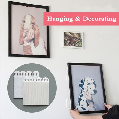 Image of 40-Pairs(80 Strips) Large Picture Hanging Strips Heavy Duty | 3.93 x 0.78 x 0.1inch Hang Pictures on Wall Without Nails | No Damage Picture Frame Hanging Strips Refill Adhesive Poster Strips, White