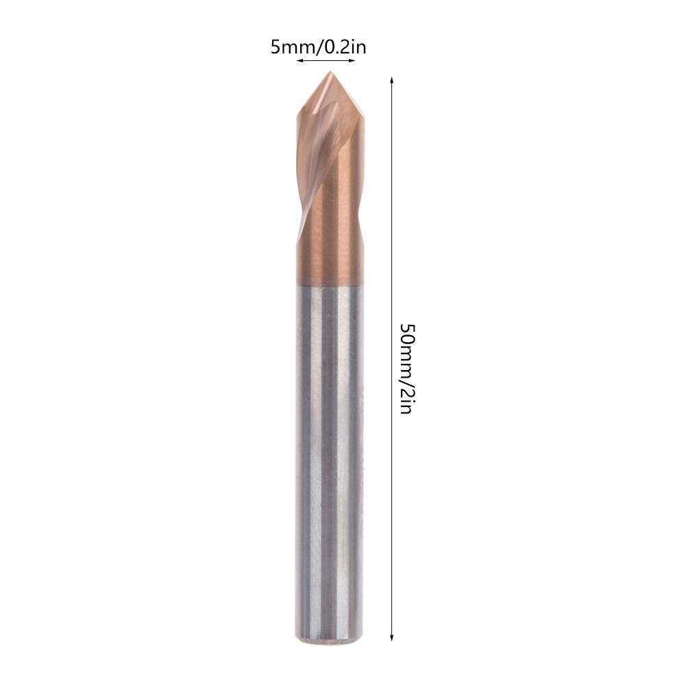Spotting Drill, Dual-Use Steel Silicon Coating Foret de Centrage pour Steel 55HRC Foret à Pointe Fixe pour le Tournage de Silicon Coating(D5*50 * 2T*90°)