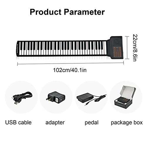 Roll Up Flexible Piano avec pédale Bluetooth MIDI Clavier éducatif Piano Haut-parleur intégré et 128 tons Portable Hand… - Les Beatles, Paul McCartney, John Lennon, RIngo Starr, George Harrison Roll Up Flexible Piano avec pédale Bluetooth MIDI Clavier éducatif Piano Haut-parleur intégré et 128 tons Portable Hand… – Image 7