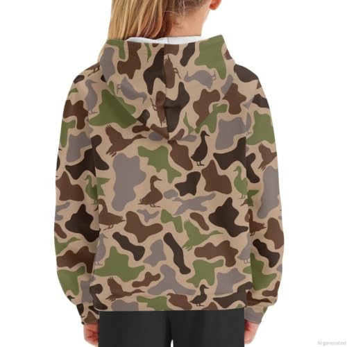 Image of WELLFLYHOM Boys Hooded Sweatshirts Hoodie Pullover Cool Graphic Crewneck Blouses Size 6-16