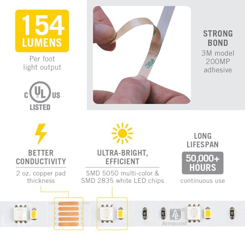 Tira LED multicolor y blanca Armacost Lighting 5m miniatura 5