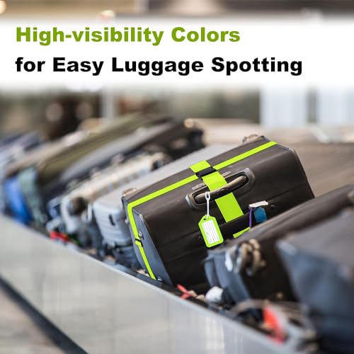 8 Pack Luggage Straps and Tags Set - 4 Straps, 4 Tags, TSA Approved Suitcase Belt, Green - Image 5