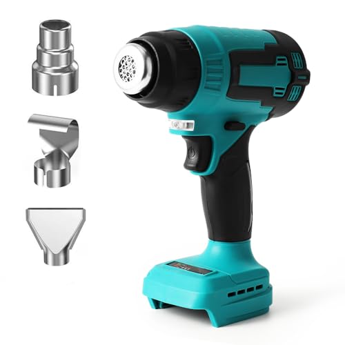 Decaper térmico inalámbrico para batería M~akita 18 V, 500 W, 122 ℉-1022 ℉ Pistola de aire caliente de calentamiento rápido con iluminación LED para vaina de pistola térmica película de PVC (sin