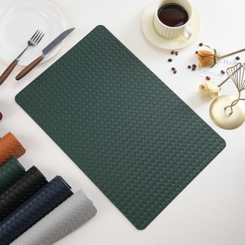 Set de table rectangulaire simili cuir lavable et imperméable, protection de table chic - 10 pcs