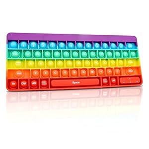 JORAKI Push Bubble Pop Bubble Sensory Fidget Pop Toy Toetsenbordvorm met letters en cijfers Pop on It Silicone Squeeze…