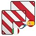 Produktbild Wiltec 2in1 rot weiße Warntafel Spanien und Italien aus Aluminium mit Befestigungslöchern 500x500 mm reflektierend Warnschild für Fahrradträger und Heckträger zur Kennzeichnung überstehender Ladung