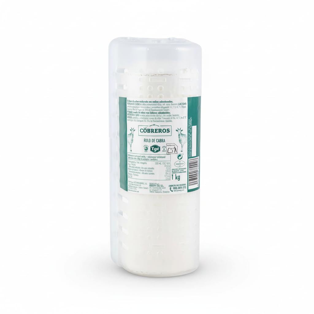 Rulo de Queso de Cabra 1 kg - Queso Madurado con Mohos Seleccionados - Elaborado con 96% Leche de Cabra de Zamora - Cobreros - Sabor de Intensidad Media para Ensaladas y Aperitivos - NEXU