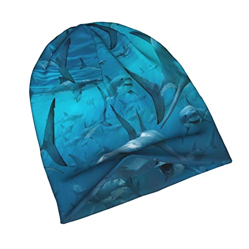 Shark Cool Beanie Hat Skull Knit Cap For Men Boys Slouchy Lightweight Cycling Travel Headwear Skullcap Christmas #TOP2
