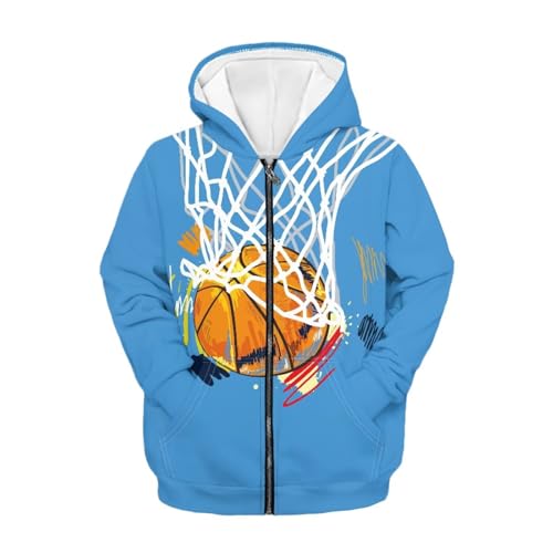 Image of Coloranimal Unisex Girls Boys Long Sleeve Casual Hoodies & Sweatshirts Tops Kids Zip Up Jacket Coat Age 6-16 Year
