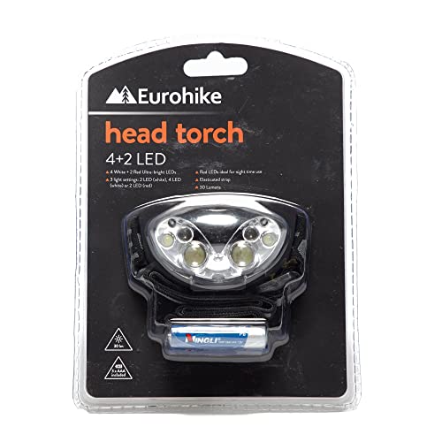 Eurohike Lightweight and Powerful 6 LED Head Torch, 30 Lumen Head Lamp, Ideal for Dog Walking, Running, Cycling and the Campsite, Camping Equipment - Image 3
