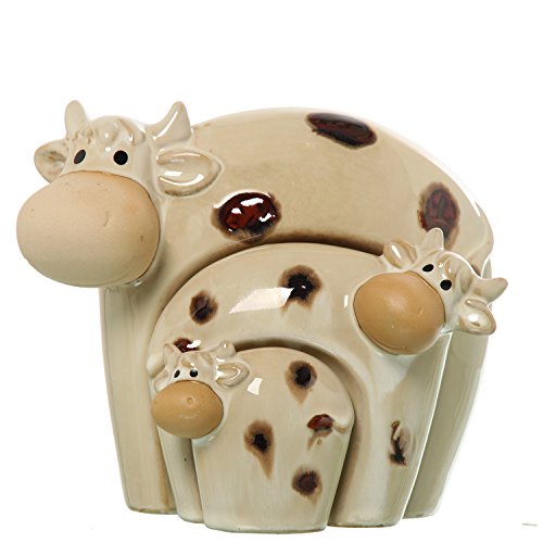 DRW Lot de 3 Figurines de Vache en céramique avec Plusieurs Couleurs 16 x 9,5 x 13 cm