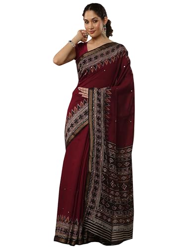 Image of Libas Silk Blend Womens Saree