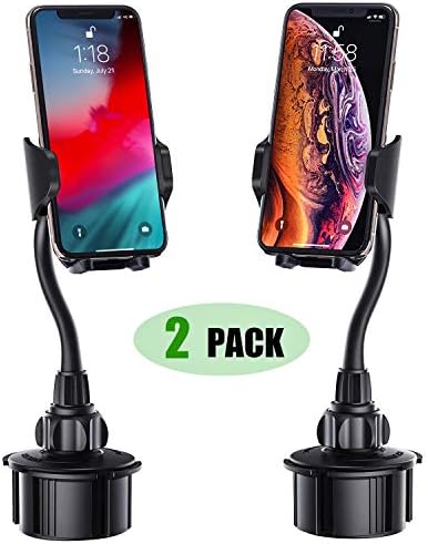 Cell Phone Holder for Car, [2 Pack] Adjustable Gooseneck Car Phone Mount Universal Cup Phone Holder Compatible with iPhone Xs XR X 8 8+ 7 7+ SE 6s 6+ 6,Galaxy S10 S9 S8 S7 S6 S5 S4 Note 10 9 8 LG etc