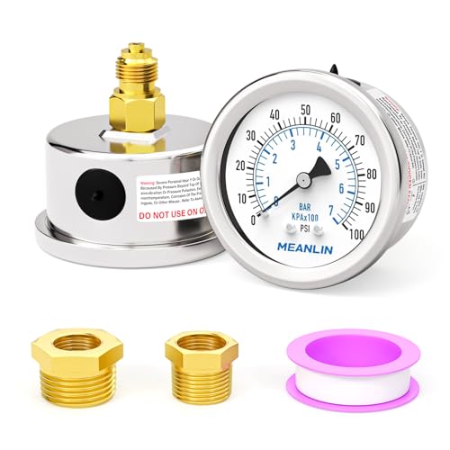 Testeur de pression d'eau MEANLIN MEASURE jauge 0-100 psi pour pompe de puits et circuit hydraulique