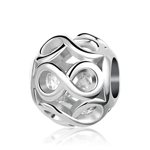 Colgante de cuentas infinitas y abalorio de infinito calado para mujer