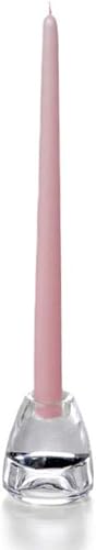 yummi Velas cónicas color rosa claro de 12 pulgadas, 12 por paquete
