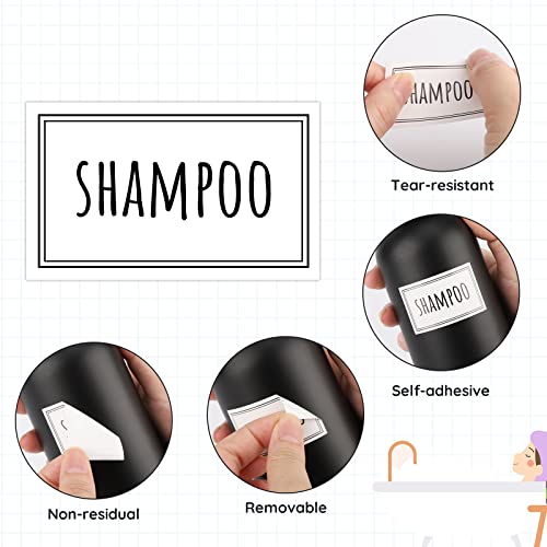 Image of Segbeauty 36PCS Bathroom Labels - White, Self-adhesive Waterproof Labels for Bottles, Removable Soap Dispenser Stickers for Organizing Shampoo, Conditioner, Body Soap, Bath Salt, Home, Travel