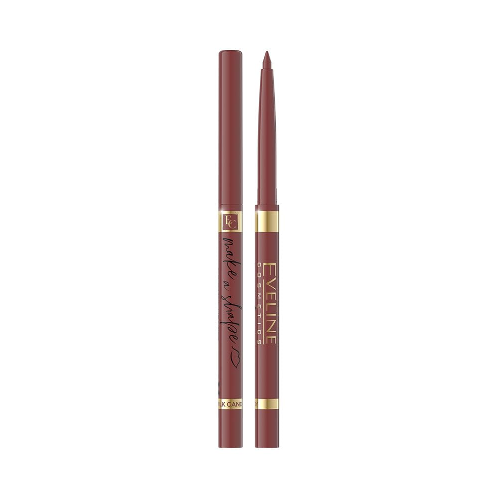 Eveline Cosmetics Make A Shape Automatic Lip Liner - No 01 Milk Candy, Precise and Long-lasting Lip Pencil, Available in Six Vibrant Shades
