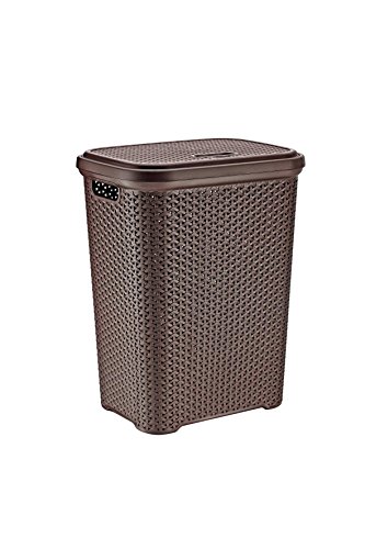 Maya Professional Tools 081109 Cesta para Ropa Ratan con Tapa, 35 litros, Marron